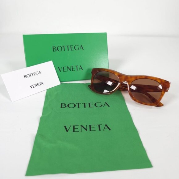 NWT BOTTEGA VENETA HAVANA-HAVANA BROWN SUNGLASSES JAPAN 🇯🇵 Made BV1061S UNISEX - Picture 10 of 16